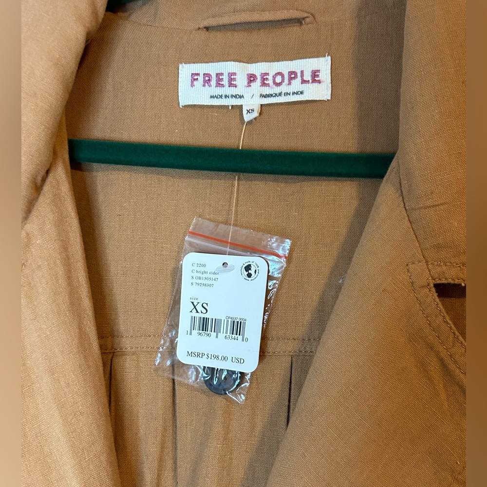 NWT Free People • We the Free Rae Linen Longline Duster XS - Picture 5 of 10